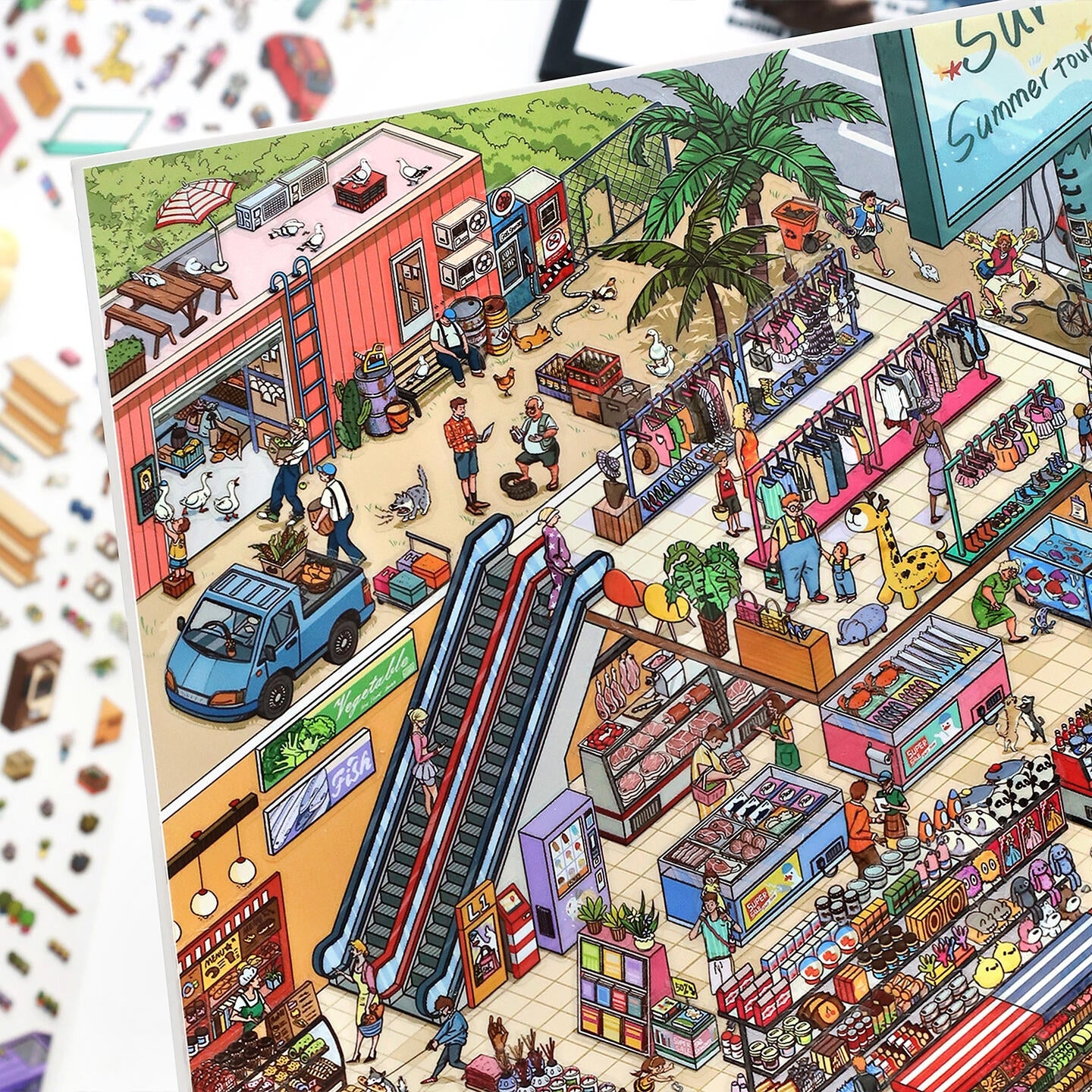 Tides & Tales 3D Sticker | 4 Cute Miniature Scenes