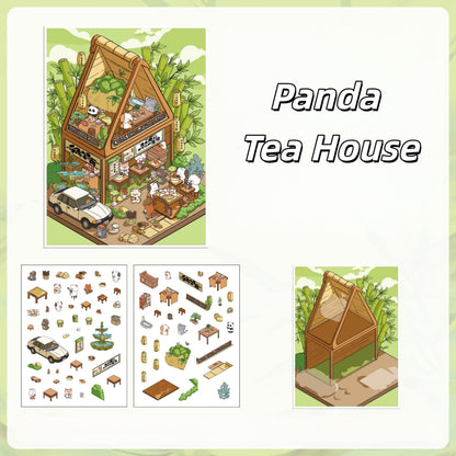 Paw's Town 3D Sticker | 4 Cute Miniature Scenes