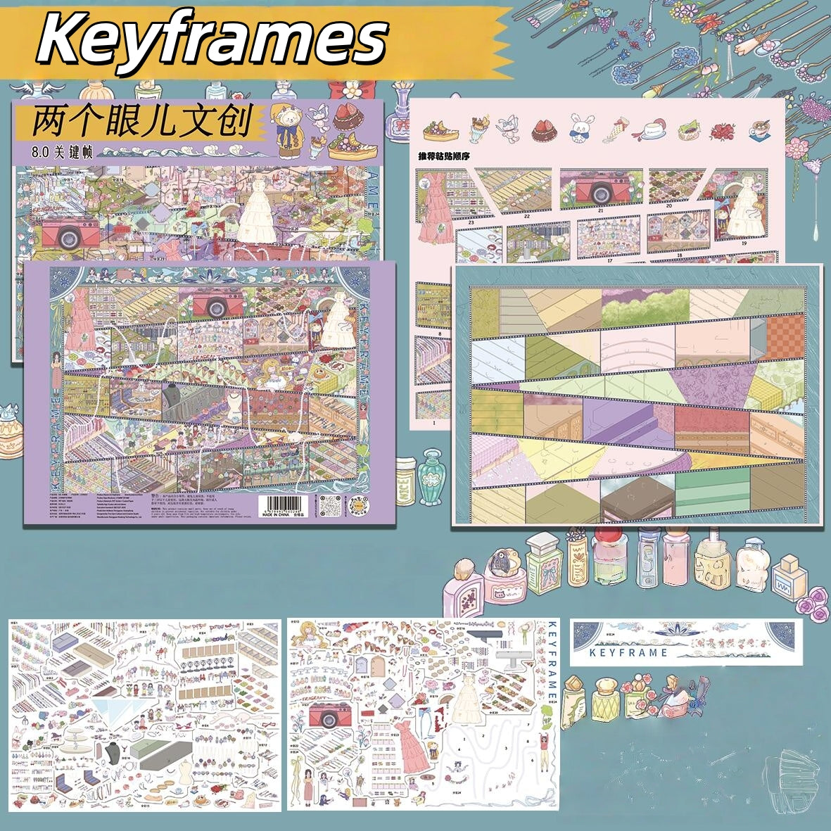 From Storage to Spotlight 3D Sticker | 3 Cute Miniature Scenes