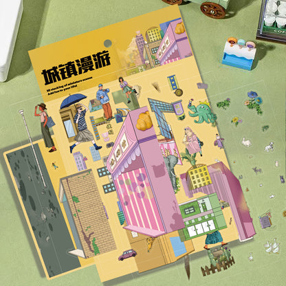 Wandering in the City 3D Sticker