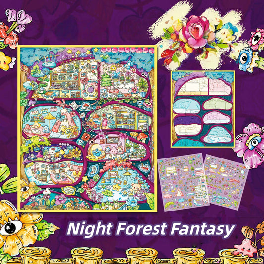 Secret Forest Lodge 3D Sticker | 2 Cute Miniature Scenes