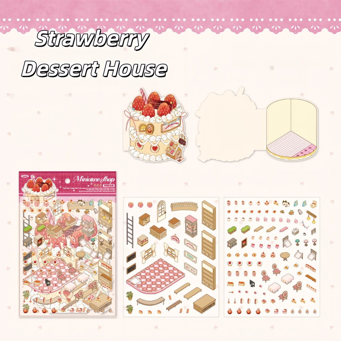 Restaurant Series 3D Sticker | 2 Cute Miniature Scenes