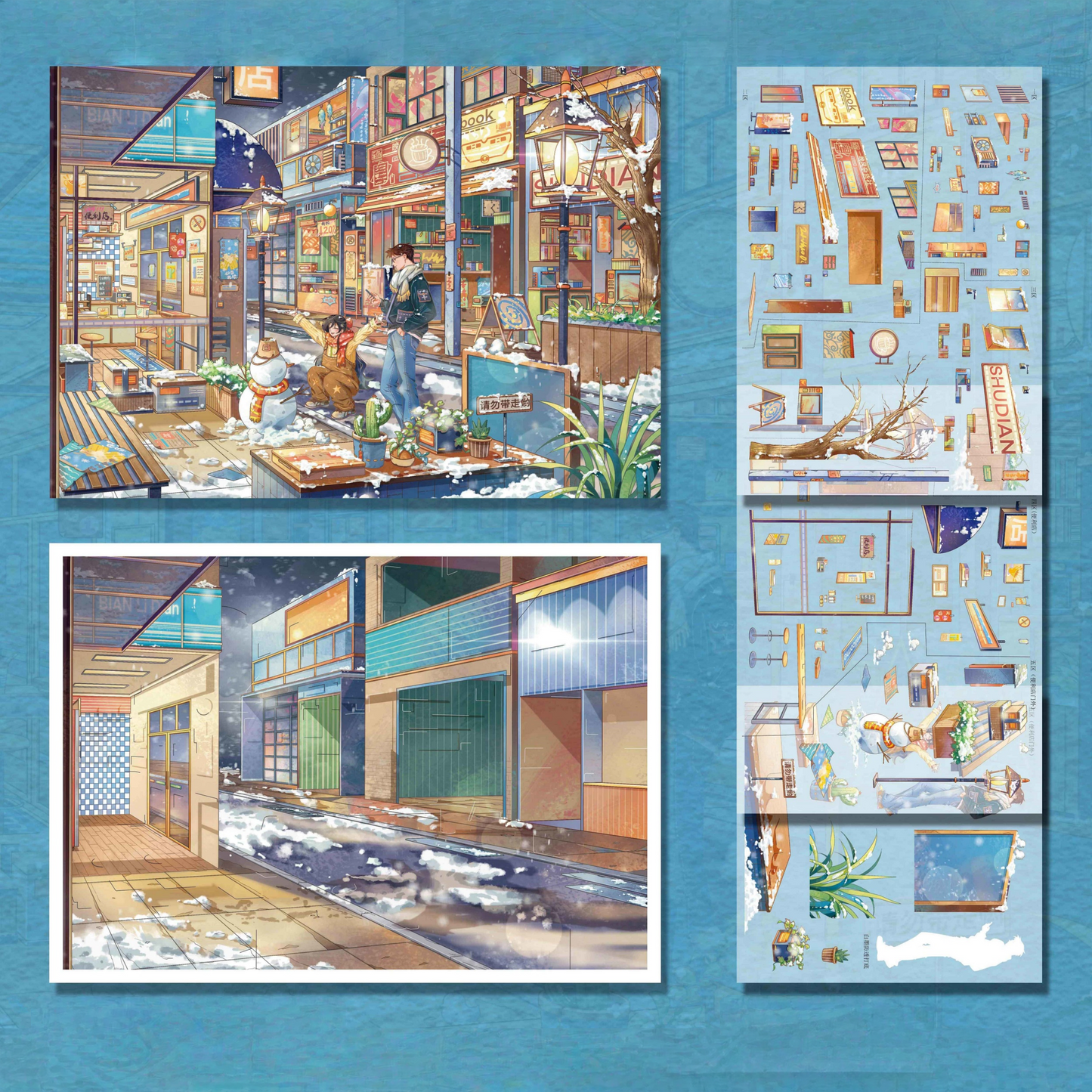 Colour of Four Seasons 3D Sticker | 4 Cute Miniature Scenes