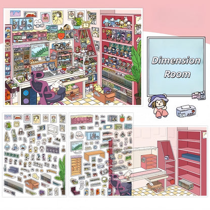 Dream Room 3D Sticker | 4 Cute Miniature Scene