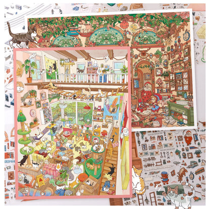 Whimsical Life 3D Sticker | 3 Cute Miniature Scenes