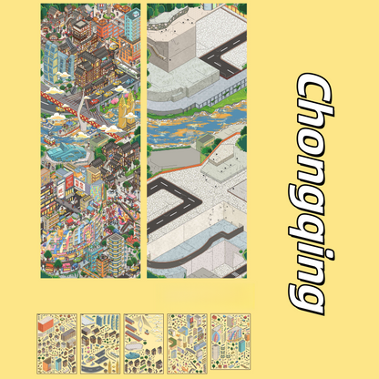 Megalopolis 3D Sticker | 3 Cute Miniature Scenes