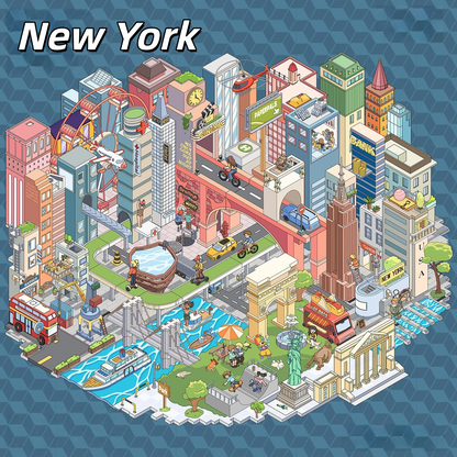 Megalopolis 3D Sticker | 3 Cute Miniature Scenes