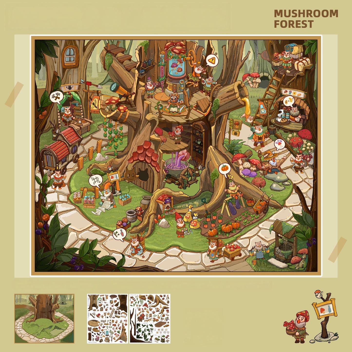 Wonderlands 3D Sticker | 5 Cute Miniature Scenes