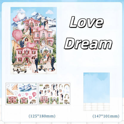 Poetic Dreams 3D Sticker | 4 Cute Miniature Scene