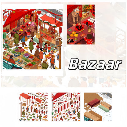 Scenes of Life 3D Sticker | 5 Cute Miniature Scenes