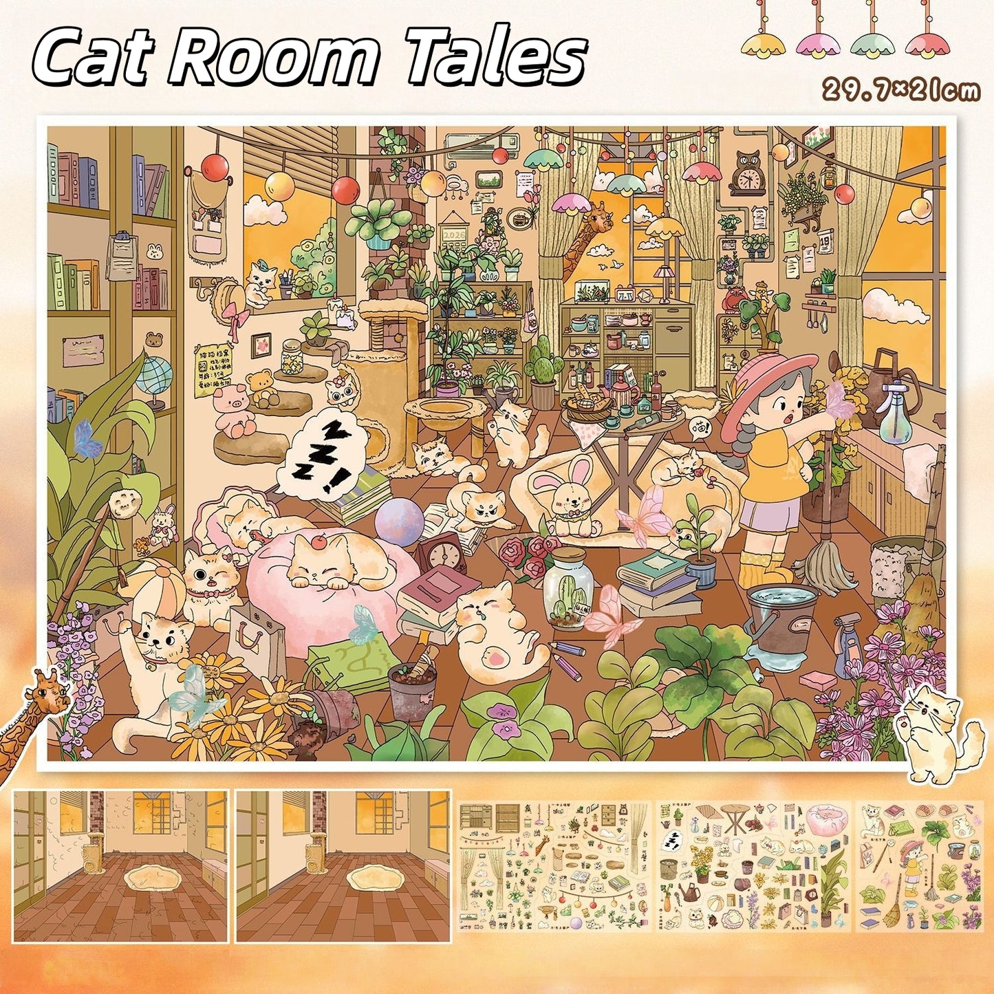 Furry Vacations 3D Sticker | 2 Cute Miniature Scenes