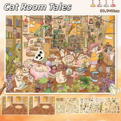 Furry Vacations 3D Sticker | 2 Cute Miniature Scenes