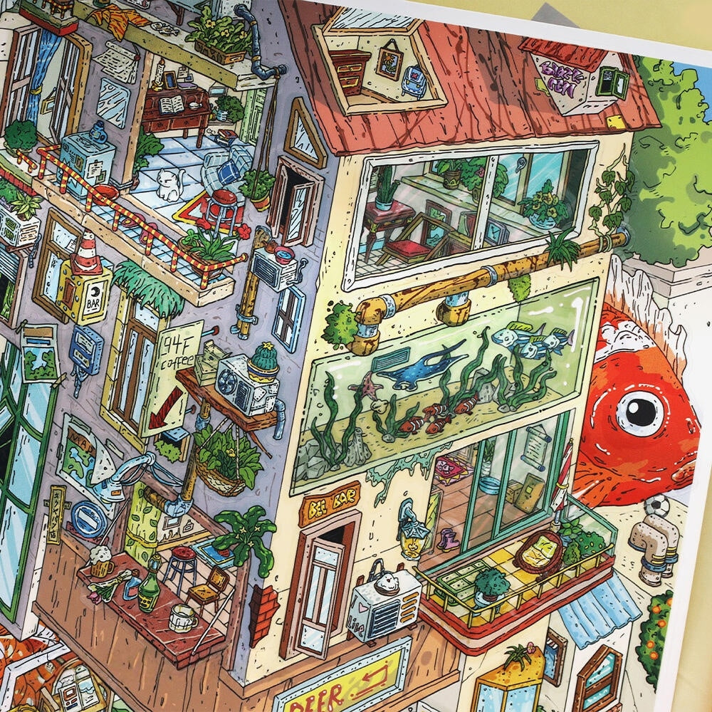 Fantastic Street 3D Sticker | 2 Cute Miniature Scenes