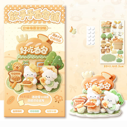 Fluffy Friends 3D Stackable Stickers | 6 Cute Miniature Themes