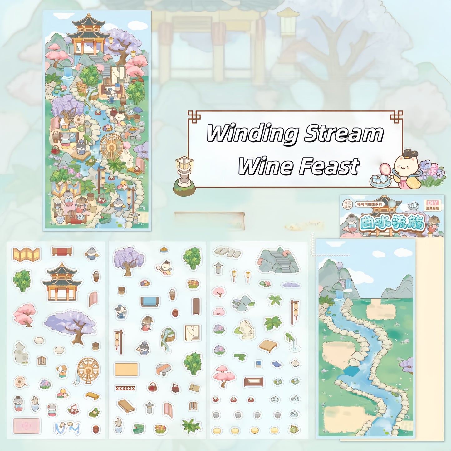 Chronicles of Elegance 3D Sticker | 4 Cute Miniature Scenes