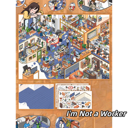 Whimsical Life 3D Sticker | 4 Cute Miniature Scenes