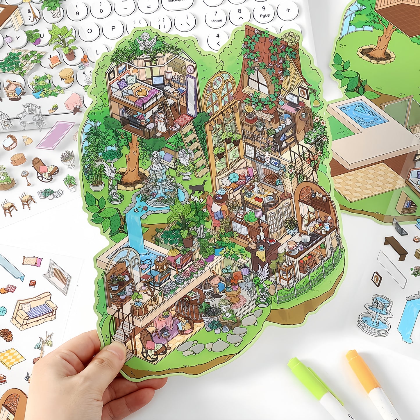 My Dream House 3D Sticker | 2 Cute Miniature Scenes