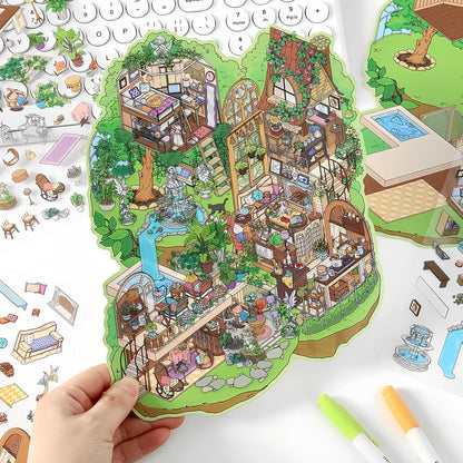 My Dream House 3D Sticker | 2 Cute Miniature Scenes
