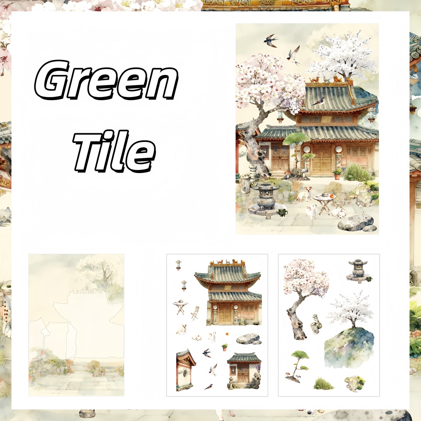 Ancient Scrolls of Life 3D Sticker | 12 Cute Miniature Scenes