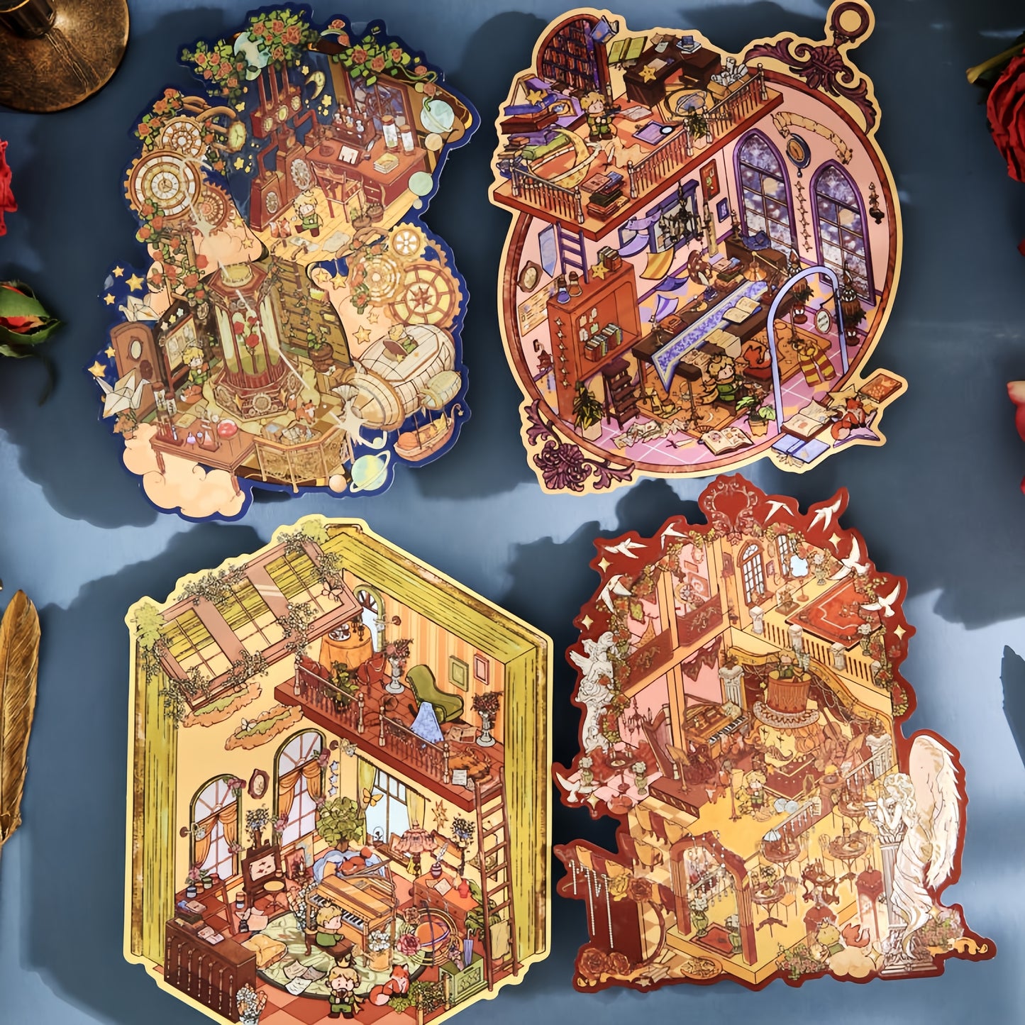 Stardream Prince 3D Sticker | 4 Cute Miniature Scenes