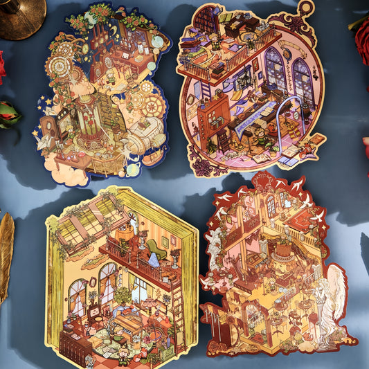 Stardream Prince 3D Sticker | 4 Cute Miniature Scenes
