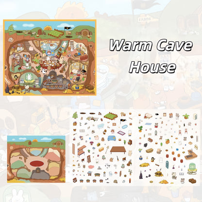 Dream Dwellings 3D Sticker | 4 Cute Miniature Scenes