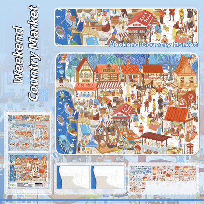 Dreamy Days 3D Sticker | 4 Cute Miniature Scenes