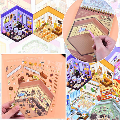 Dream Town 3D Sticker Material Book – 10 Unique Themes