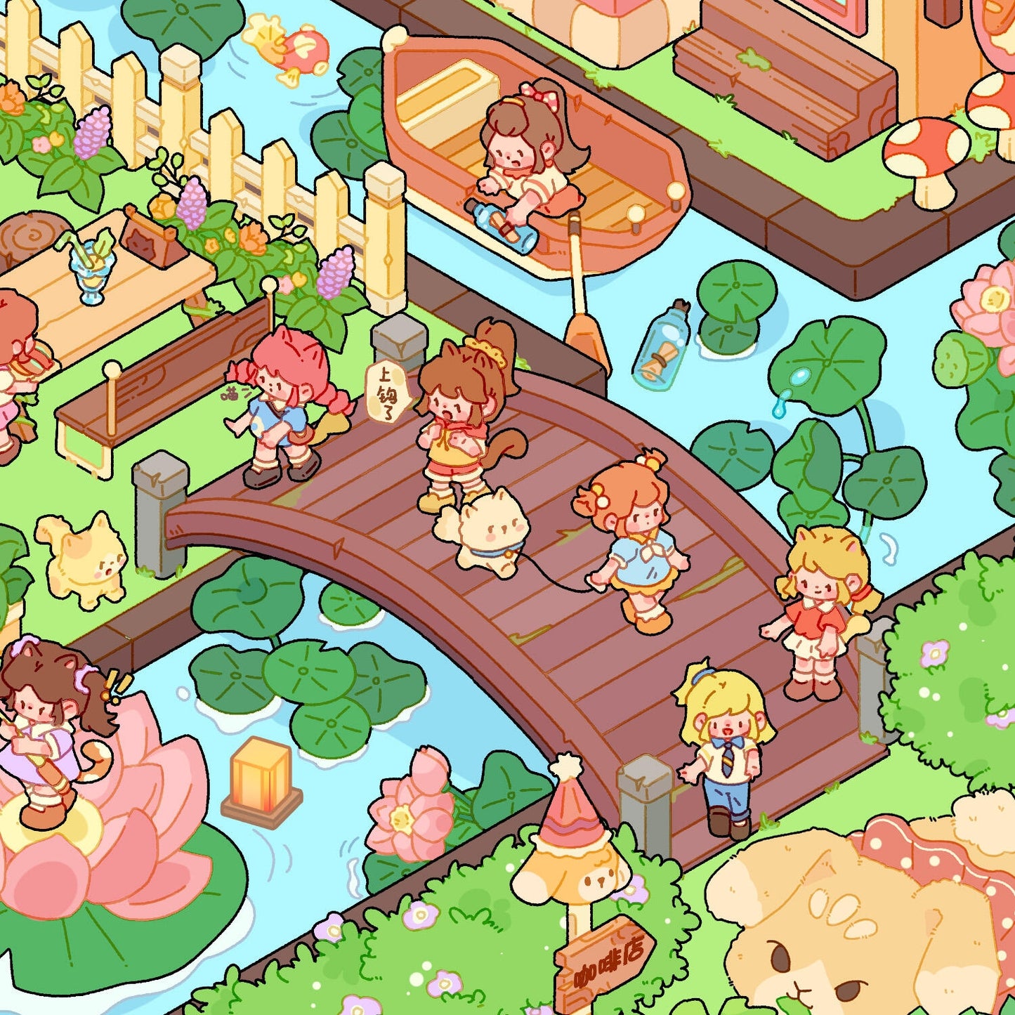 Whimsy Town 3D Sticker | 2 Cute Miniature Scenes