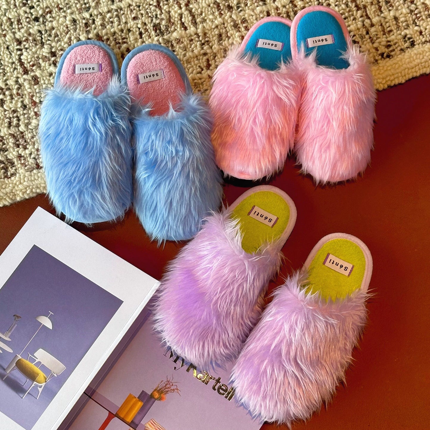 Long Pile Indoor Silent Non-Slip Slippers