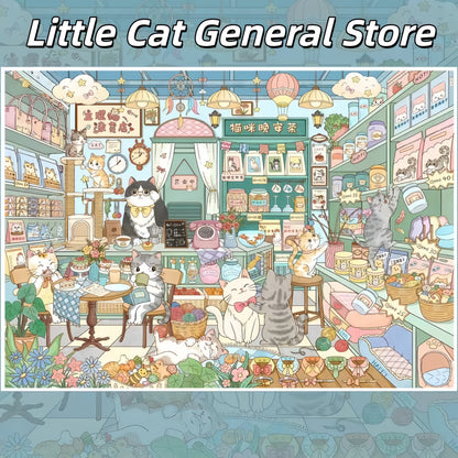 Cat-Dog Shop 3D Sticker | 2 Cute Miniature Scenes