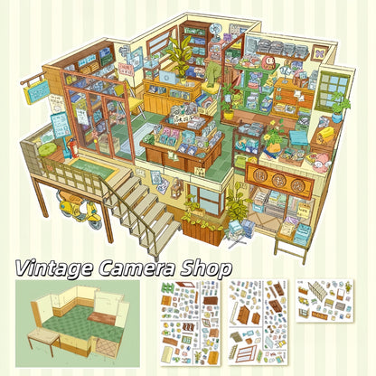 Moonlight Post 3D Sticker | 2 Cute Miniature Scenes