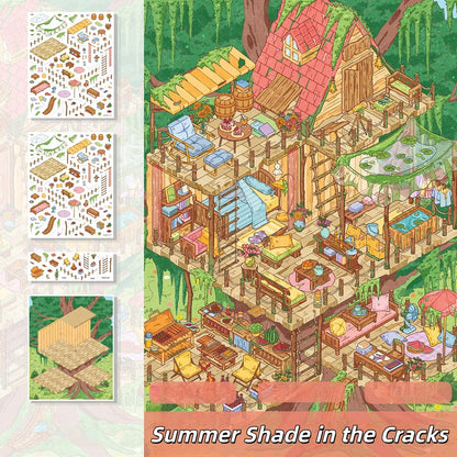 Time in the Cracks 3D Sticker | 3 Cute Miniature Scenes