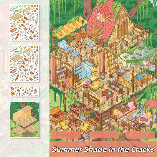 Time in the Cracks 3D Sticker | 3 Cute Miniature Scenes