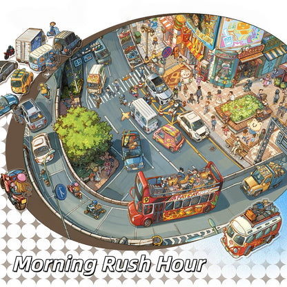 Work Hard 3D Sticker | 2 Cute Miniature Scenes