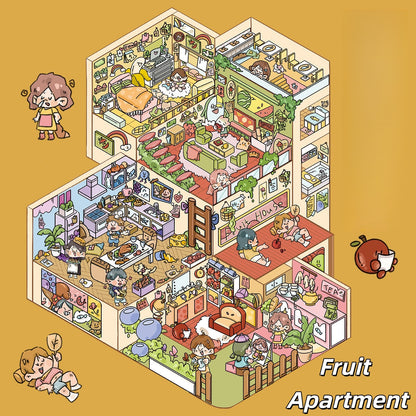 Apartment Series 3D Sticker | 3 Cute Miniature Scenes