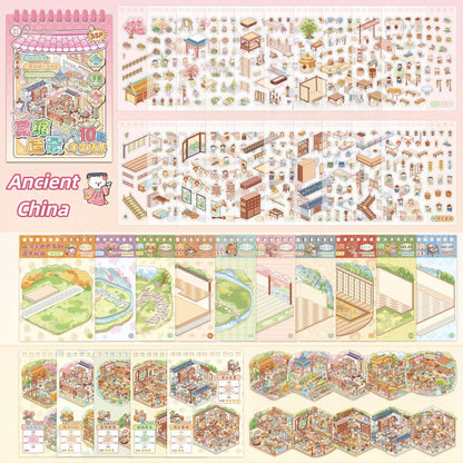 Ancient Chinese Pavillion 3D Sticker Book