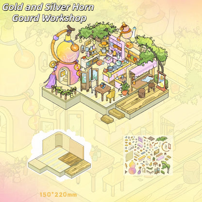 Monster Merchants 3D Sticker | 4 Cute Miniature Scenes