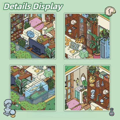Artist's Home 3D Sticker | 4 Cute Miniature Scenes