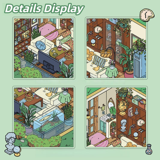 Artist's Home 3D Sticker | 4 Cute Miniature Scenes