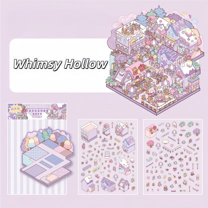 Whimsical Workshops 3D Sticker | 3 Cute Miniature Scenes