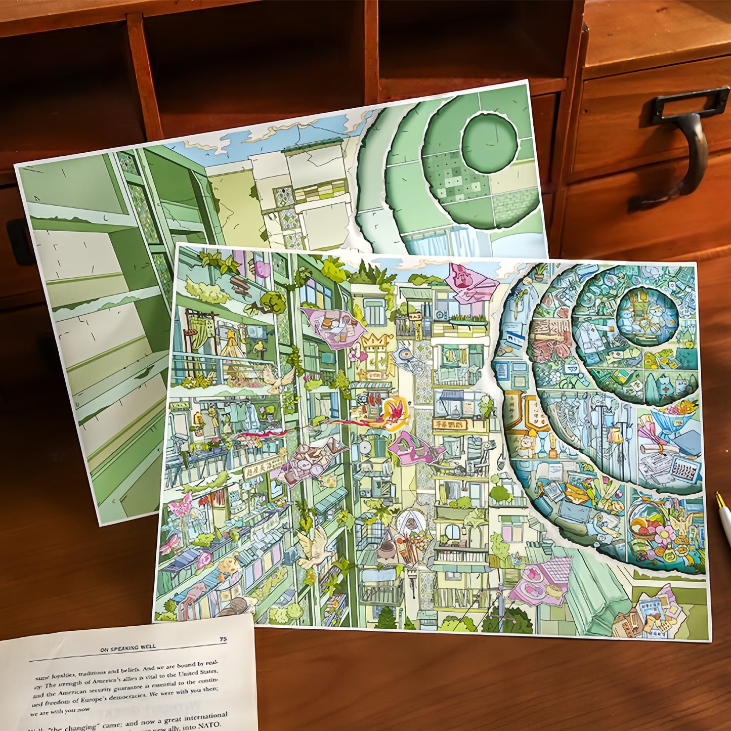 Leaflets 3D Sticker | 4 Cute Miniature Scenes