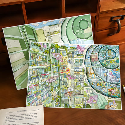 Leaflets 3D Sticker | 4 Cute Miniature Scenes