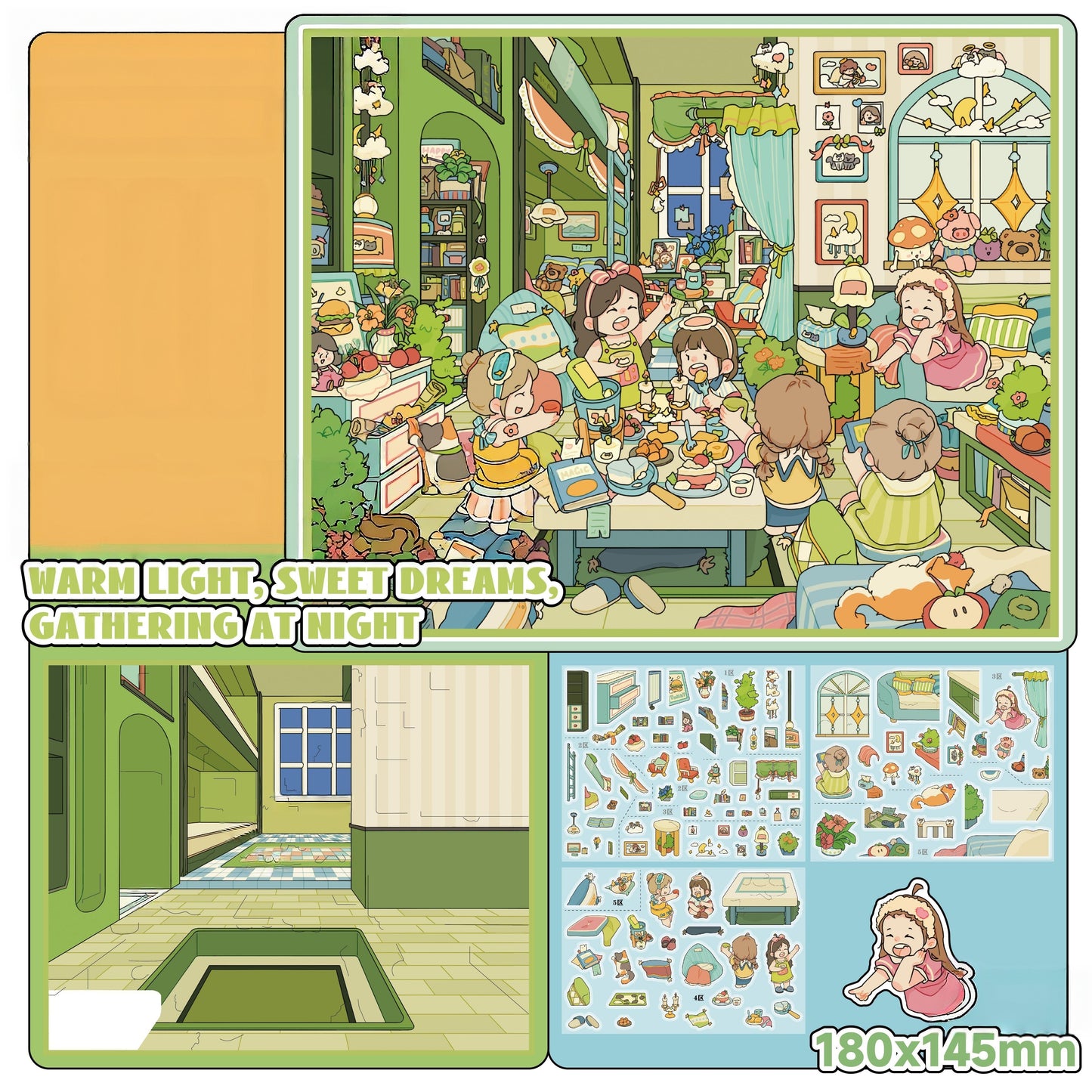 Warm Daily 3D Sticker | 4 Cute Miniature Scenes