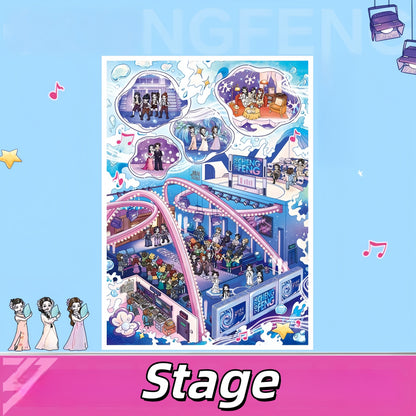 Sisters Who Make Waves 3D Sticker | 3 Cute Miniature Scenes
