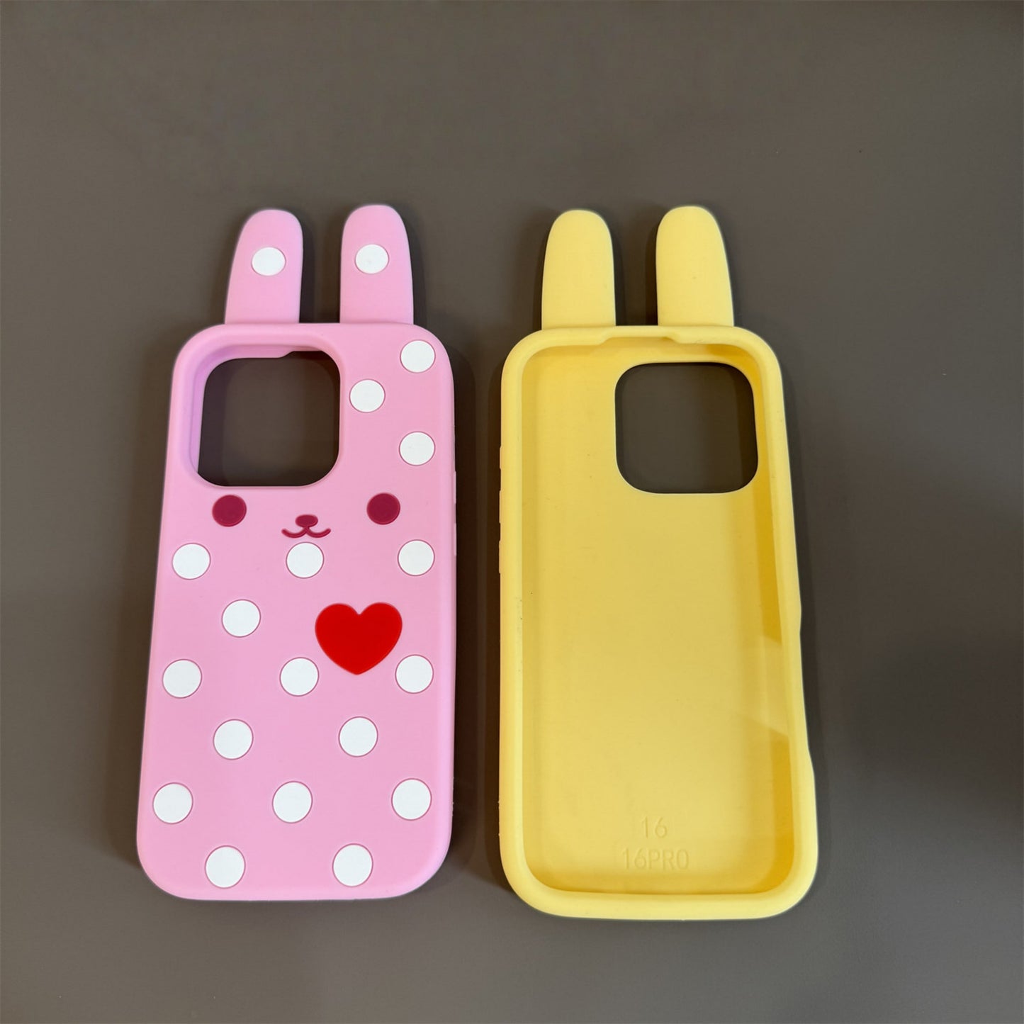 Heart Bunny Ears Silicone Phone Case