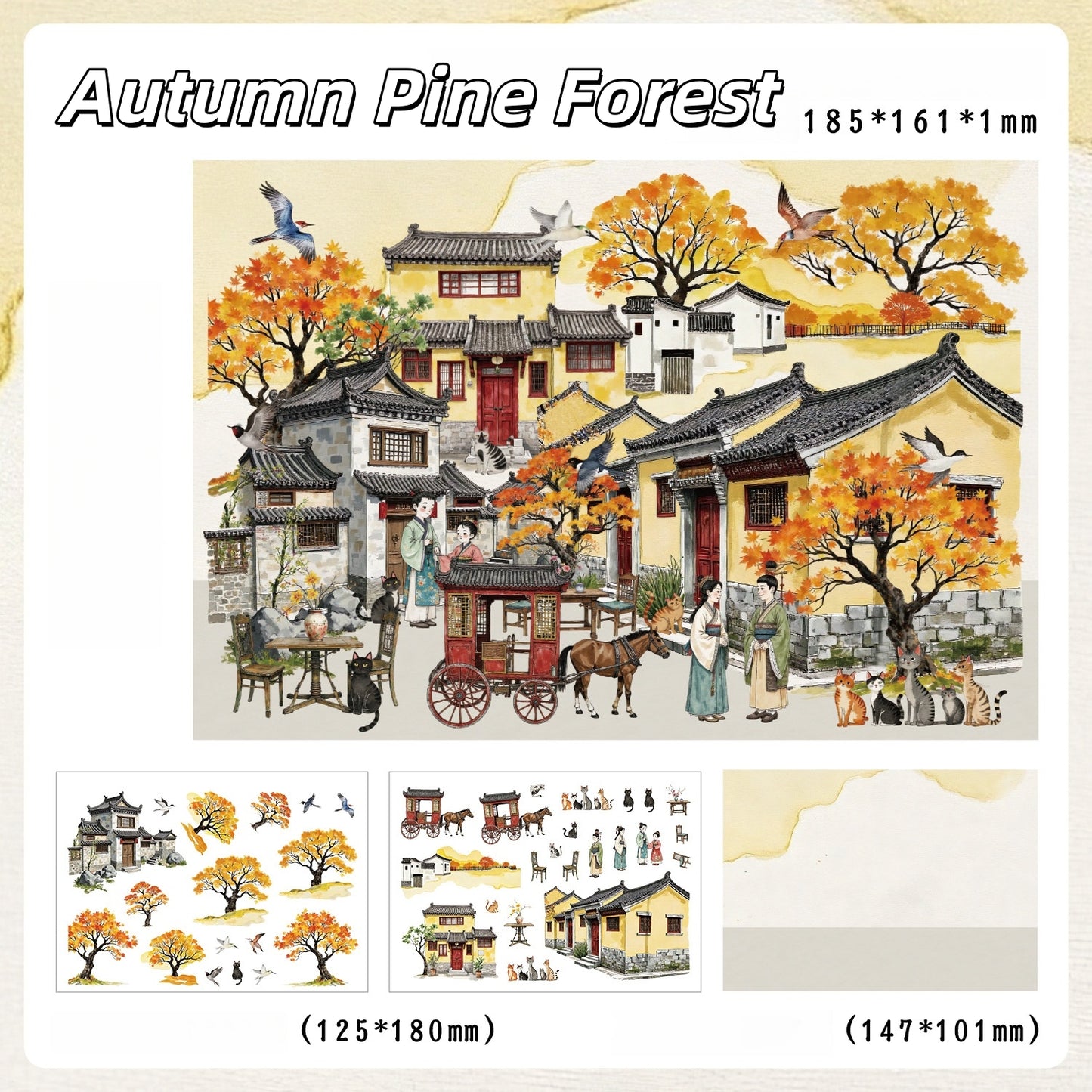 Four Seasons 3D Sticker | 4 Cute Miniature Scenes