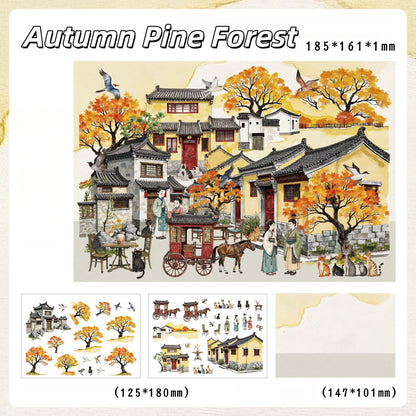 Four Seasons 3D Sticker | 4 Cute Miniature Scenes