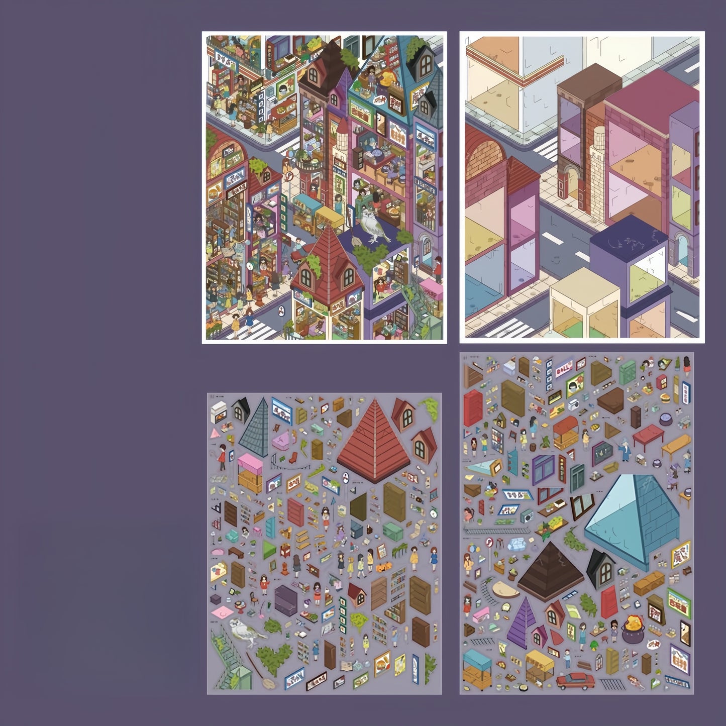 Magic World 3D Sticker | 6 Cute Miniature Scenes