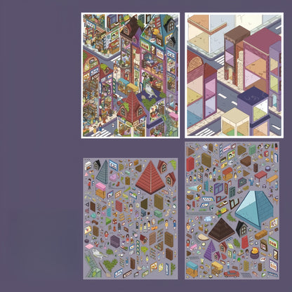 Magic World 3D Sticker | 6 Cute Miniature Scenes